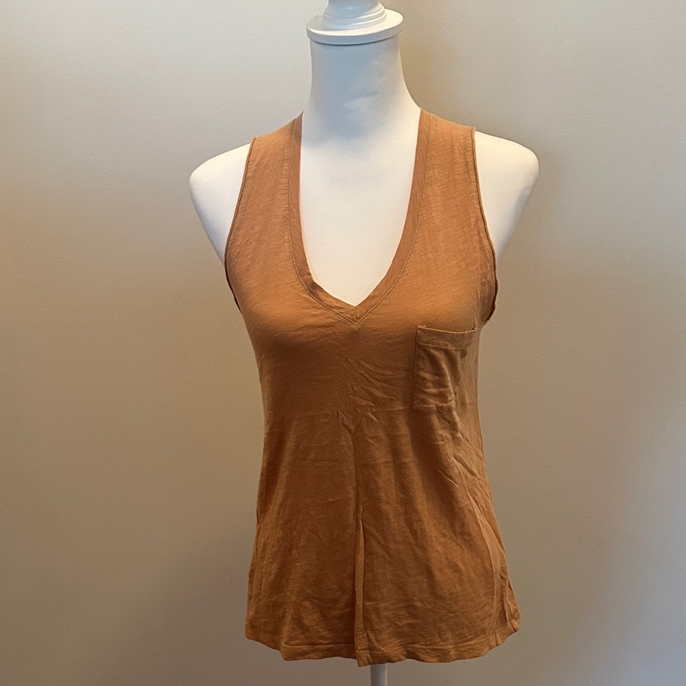 Madewell Tan V-Neck Tank Top